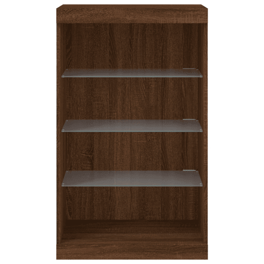 vidaXL Aparador com luzes LED 60,5x37x100 cm carvalho castanho