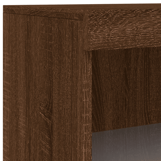 vidaXL Aparador com luzes LED 60,5x37x100 cm carvalho castanho