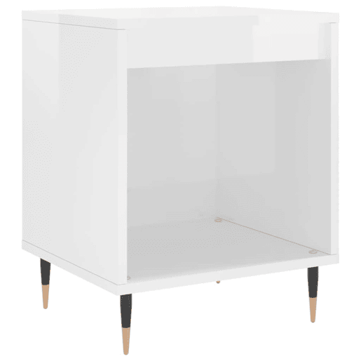 vidaXL Mesa de cabeceira 40x35x50cm derivados madeira branco brilhante vidaXL Mesa de cabeceira 40x35x50cm derivados madeira branco brilhante