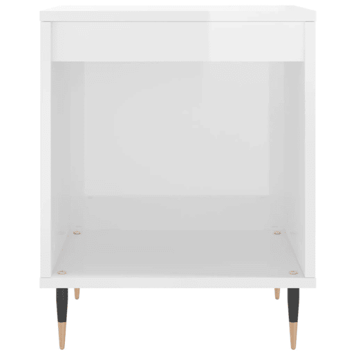 vidaXL Mesa de cabeceira 40x35x50cm derivados madeira branco brilhante vidaXL Mesa de cabeceira 40x35x50cm derivados madeira branco brilhante