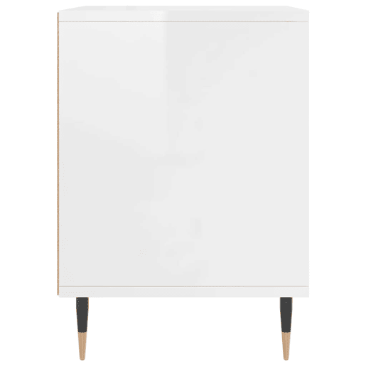 vidaXL Mesa de cabeceira 40x35x50cm derivados madeira branco brilhante vidaXL Mesa de cabeceira 40x35x50cm derivados madeira branco brilhante