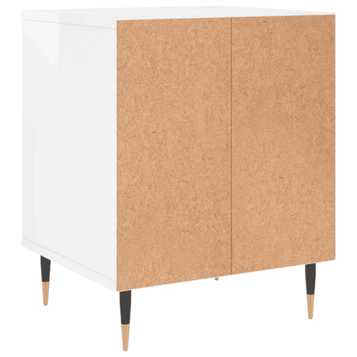 vidaXL Mesa de cabeceira 40x35x50cm derivados madeira branco brilhante vidaXL Mesa de cabeceira 40x35x50cm derivados madeira branco brilhante