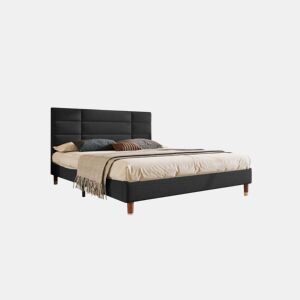 Cama de casal de linho 140x200cm,preto