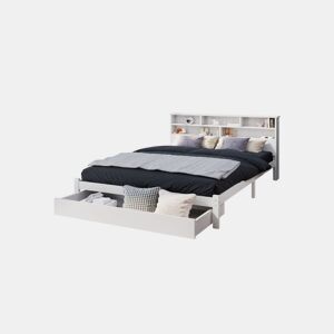 cama juvenil,cama dupla de madeira maciça 140x200cm com 1 gaveta,branco