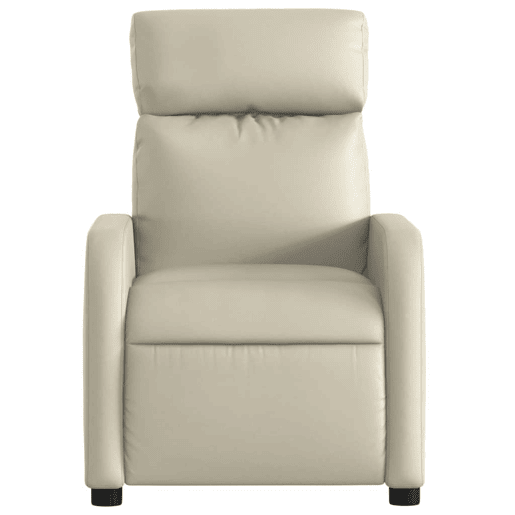 vidaXL Poltrona de massagens reclinável couro artificial cor creme