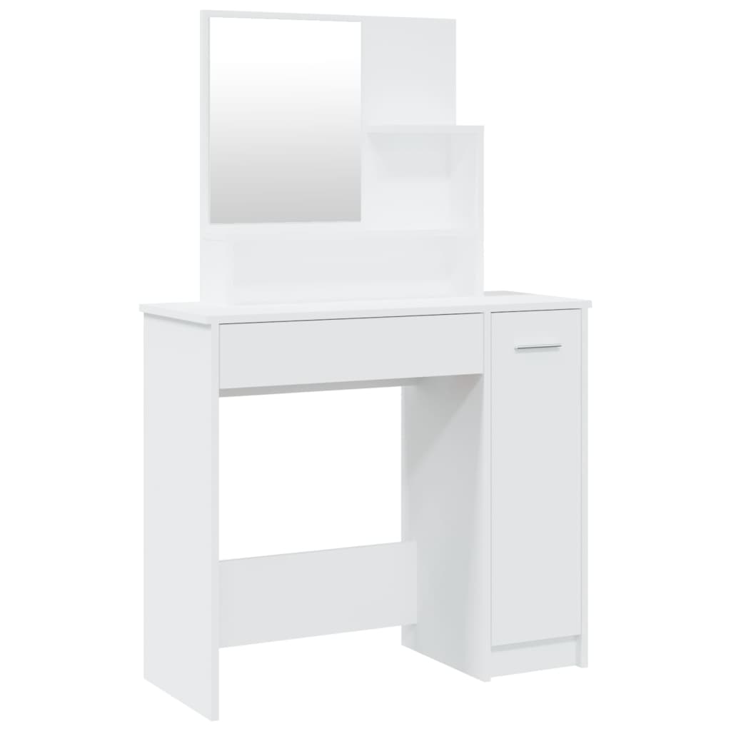 Vidaxl tocador con espejo blanco 86,5x35x136 cm