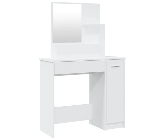 Vidaxl tocador con espejo blanco 86,5x35x136 cm