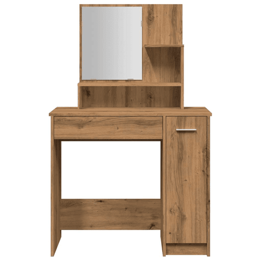 vidaXL Toucador com espelho 86,5x35x136 cm cor carvalho artisiano vidaXL Toucador com espelho 86,5x35x136 cm cor carvalho artisiano