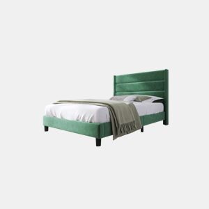 Cama de solteiro de veludo 90x200cm,verde