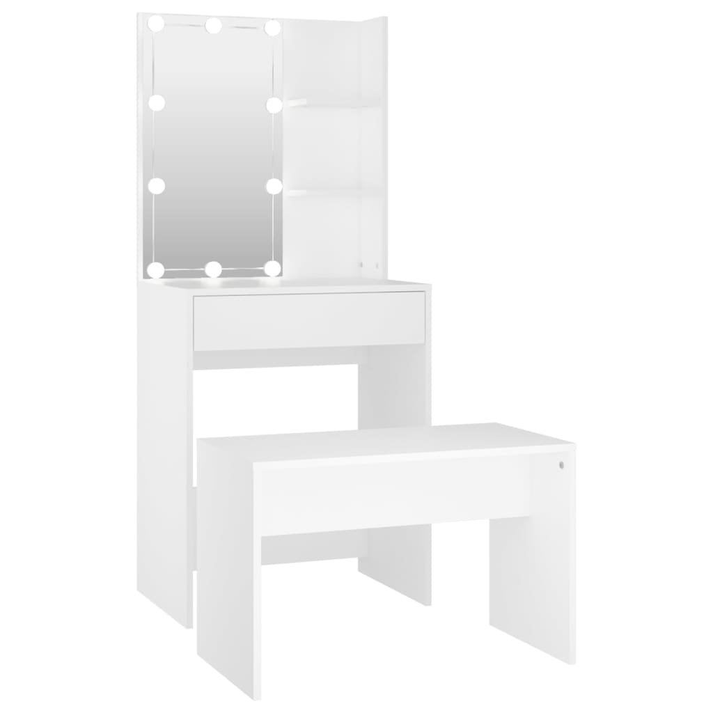 Juego De Tocador Con Led 60 Blanco