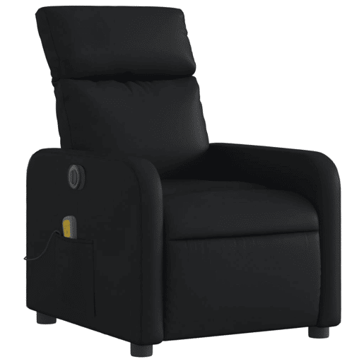 vidaXL Poltrona massagens reclinável elétrica couro artificial preto