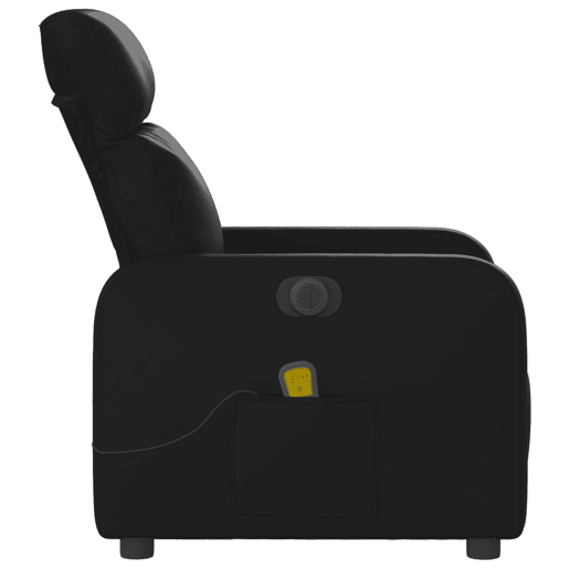 vidaXL Poltrona massagens reclinável elétrica couro artificial preto