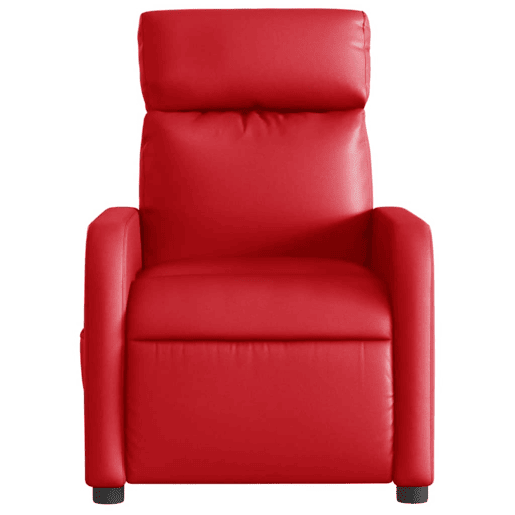vidaXL Poltrona massagens reclinável elétrica couro artif. vermelho