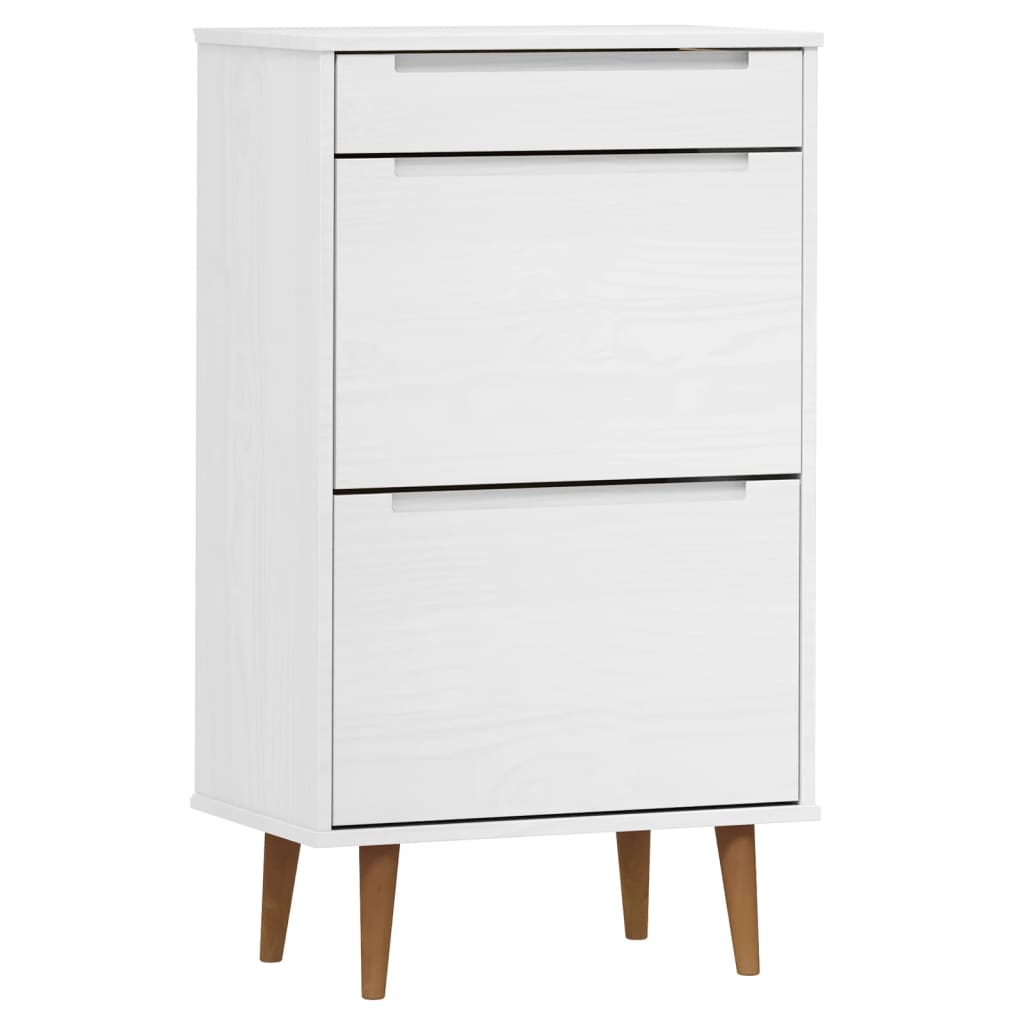 Vidaxl zapatero molde madera maciza de pino blanco 59,5x35x103 cm