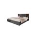 Cama de matrimonio de lino con 4 cajones Cama de matrimonio de lino con 4 cajones Gris