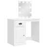 vidaXL Toucador com luzes LED 90x42x132,5 cm branco