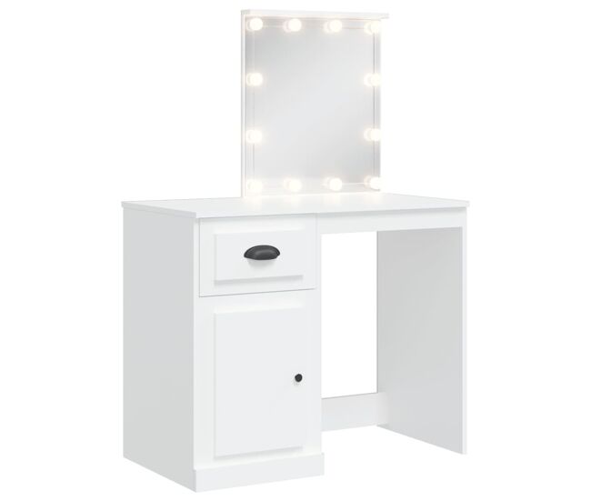 Vidaxl tocador con luces led blanco 90x42x132,5 cm