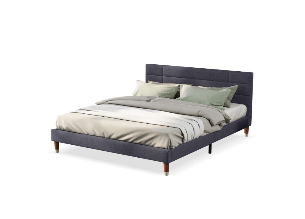 Cama de matrimonio de lino 140x200cm,gris