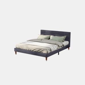 Cama de casal de linho 140x200cm,cinzento