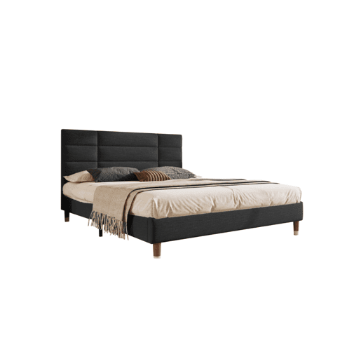 Cama de casal de linho 140x200cm,preto