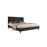 Cama de casal de linho 140x200cm,preto