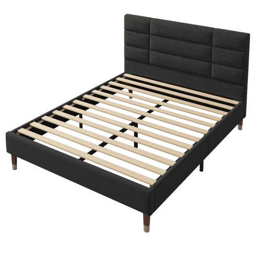 Cama de casal de linho 140x200cm,preto