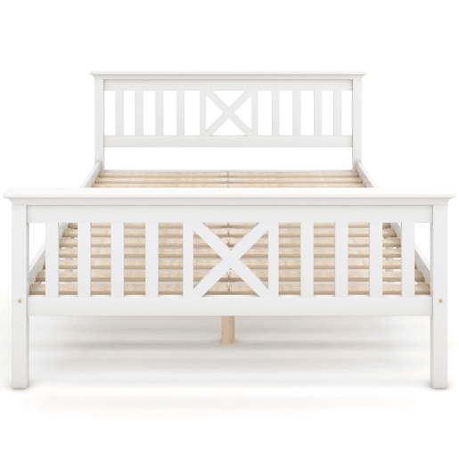 Cama juvenile,cama dupla de madeira de pinho 140x200cm,branco