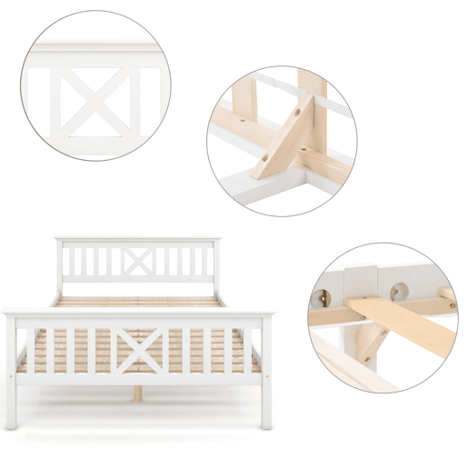Cama juvenile,cama dupla de madeira de pinho 140x200cm,branco