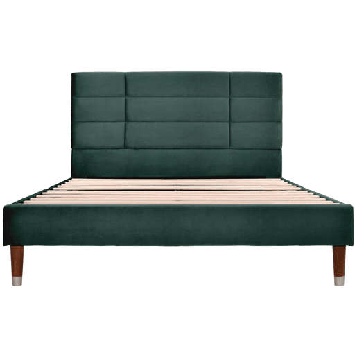 Cama de casal de veludo 140x200cm,verde