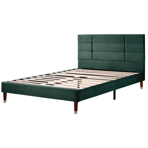Cama de casal de veludo 140x200cm,verde