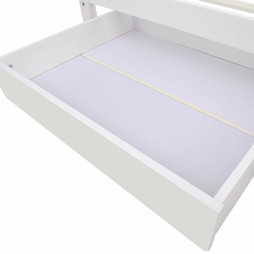 Cama juvenile,cama de solteiro de madeira maciça 90x200cm com 1 gaveta,branco