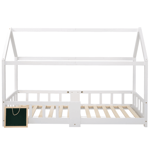 Cama de criança,cama-casa de madeira de pinho 90x200cm,branco