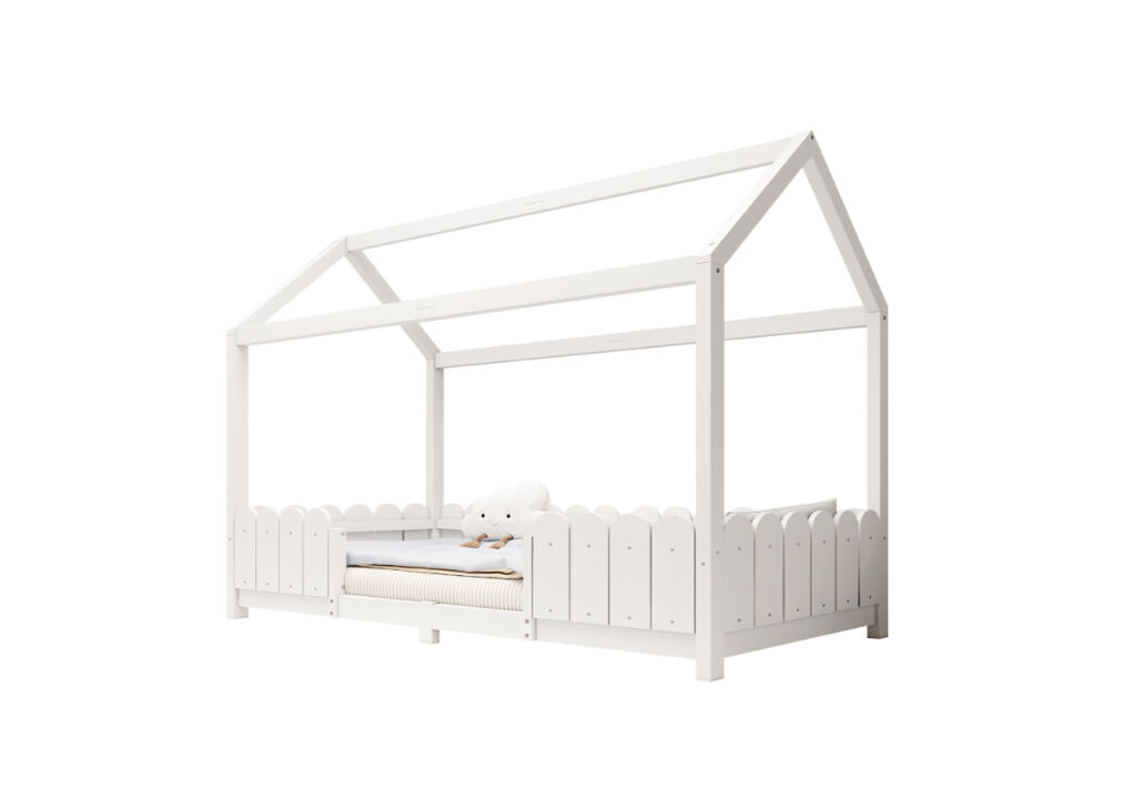Cama cabaña infantil de madera maciza 96x206