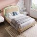 Cama juvenile de lino 101x207 Cama juvenile de lino 101x207 Beige