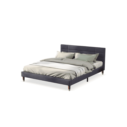 Cama de casal de linho 140x200cm,cinzento