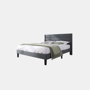 Cama de casal de linho 140x200cm,cinzento