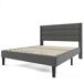 Cama de matrimonio de lino Cama de matrimonio de lino Gris