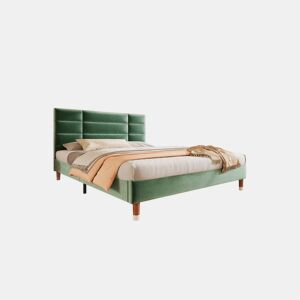 Cama de casal de veludo 140x200cm,verde