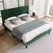 Cama de matrimonio de terciopelo Cama de matrimonio de terciopelo Verde