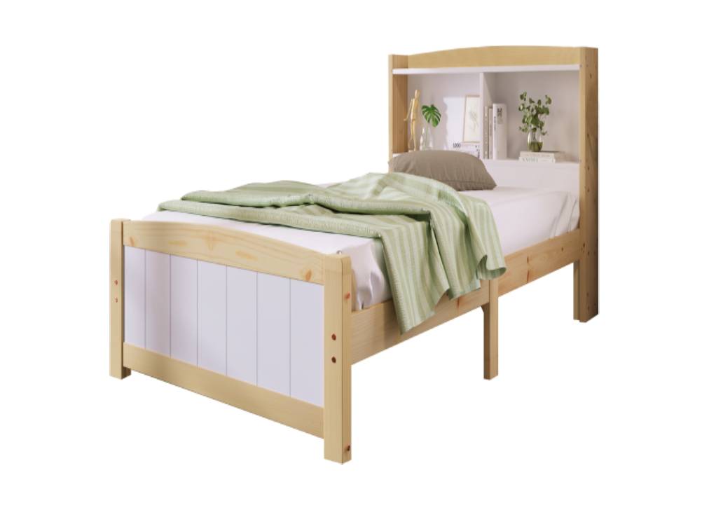 cama juvenil de madera de pino