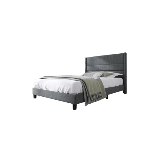 Cama de solteiro de linho 90x200cm,cinzento