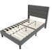 Cama individual de lino Cama individual de lino Gris