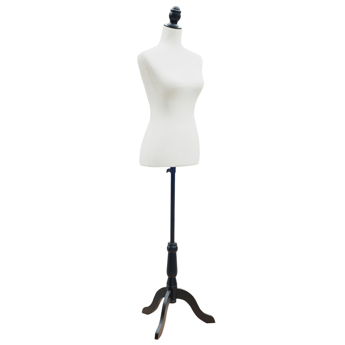 Homcom maniquí de costura femenino maniquí de costura ajustable a 130-168 cm con trípode de madera para fotografía de moda exposición de prendas blanco