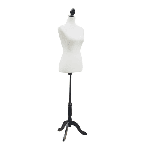HOMCOM Manequim Feminino de Costura Manequim de Exibição com Altura Ajustável 130-168cm Branco