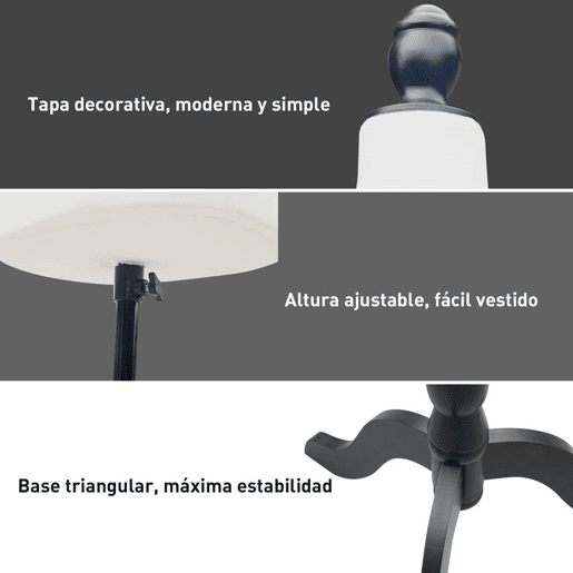 HOMCOM Manequim Feminino de Costura Manequim de Exibição com Altura Ajustável 130-168cm Branco
