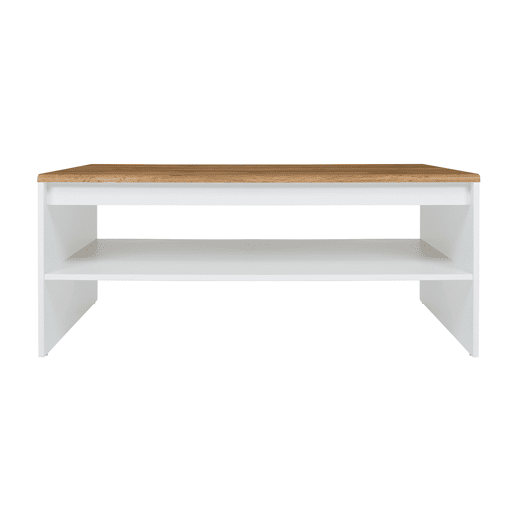 Mesa de centro Hella branca e em madeira
