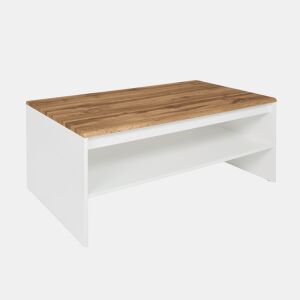 Mesa de centro Hella branca e em madeira