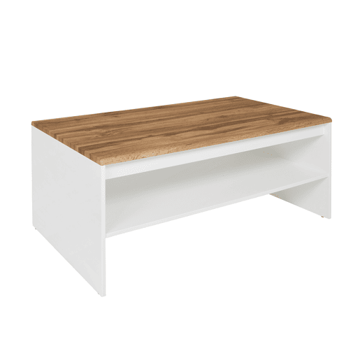 Mesa de centro Hella branca e em madeira