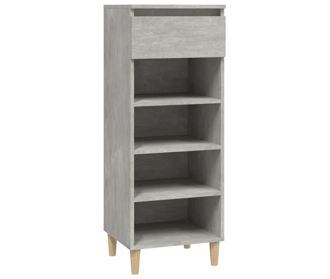 Vidaxl mueble zapatero madera contrachapada gris hormigón 40x36x105 cm