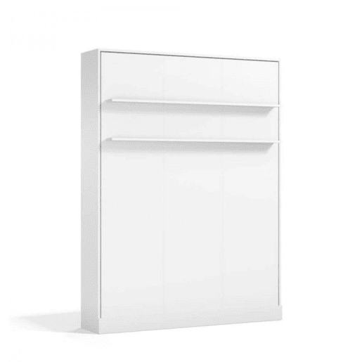 Cama dobrável vertical com colchão branco 135x200cm
